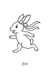 Jess with Bow – Colouring Page