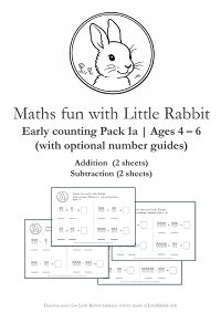 Little Rabbit early counting pack 1a 
          with number guides for ages 4 - 6