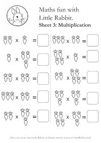 Little Rabbit Maths Sheet Three - Multiplication